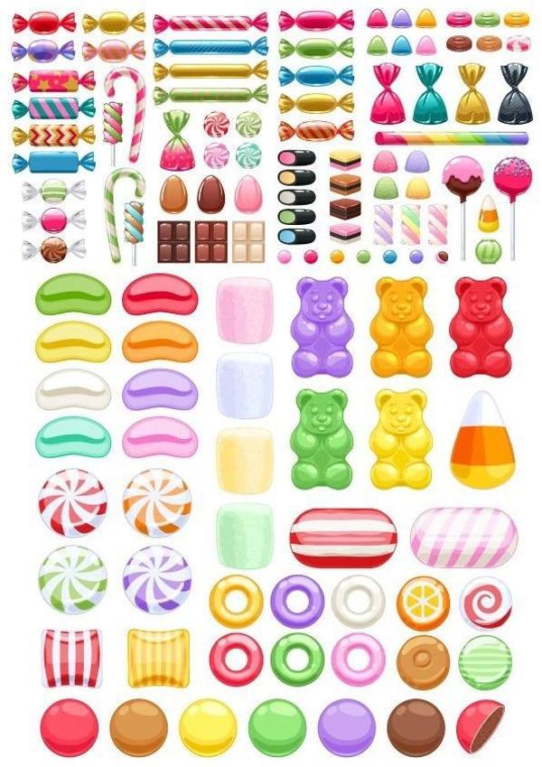 Şekerler Sticker Set 30 Parça Telefon, Tablet, Defter, Laptop Sticker - Image 1