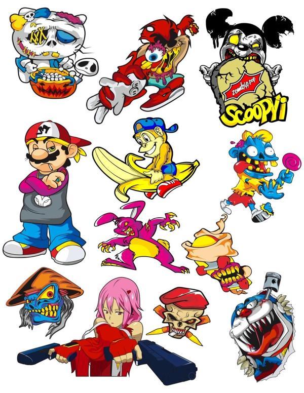 Anime Sticker Set 1 12 Parça Telefon, Tablet, Defter, Laptop Sticker - Image 1