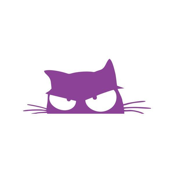 Kedi Sticker 17x17 Cm Mor - Image 1