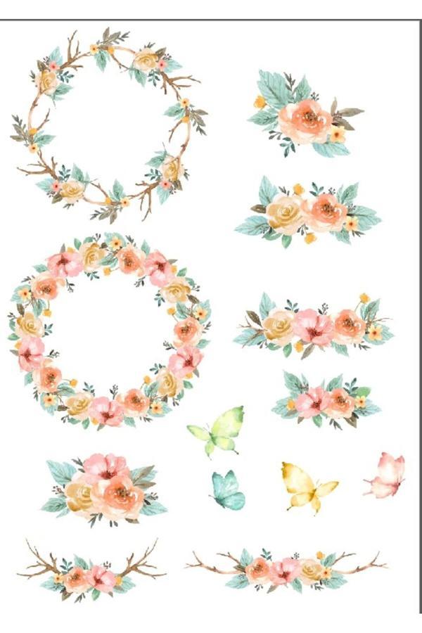 Çiçekli Çerçeveler Sticker Set - Image 1
