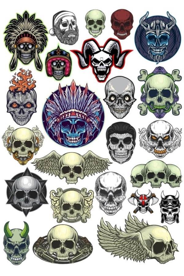 Kurukafalar Sticker Set 25 Parça Telefon, Tablet, Defter, Laptop Sticker - Image 1