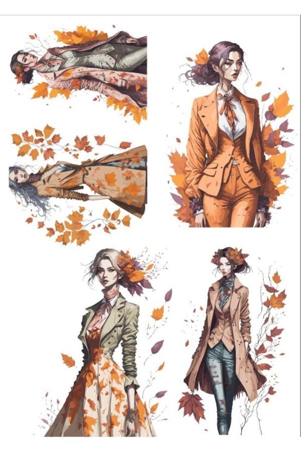 Sonbahar Temalı Kız Sticker Set - Image 1