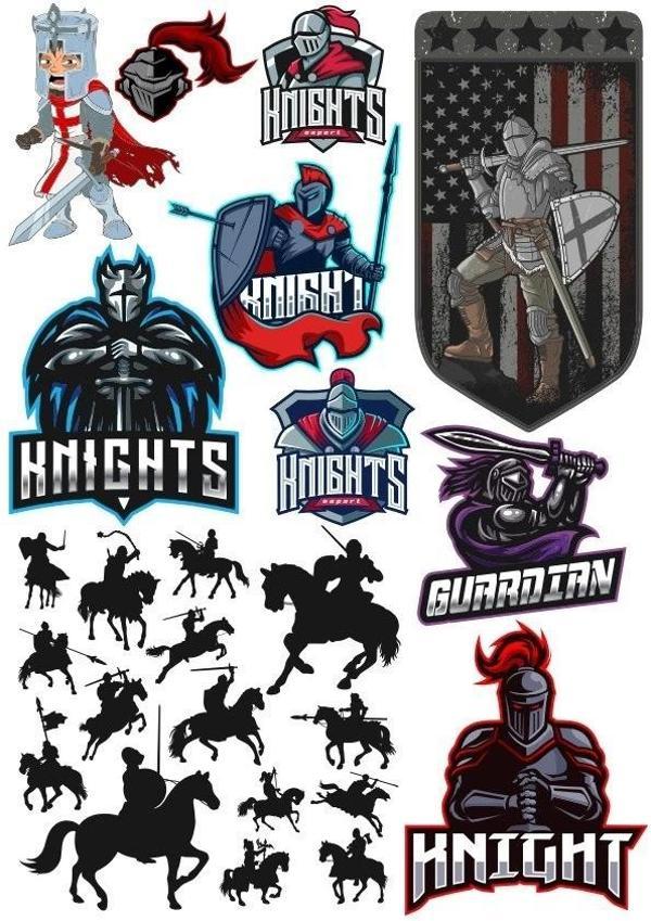 Knight Şövalye Sticker Set-2 15 Parça Telefon, Tablet, Defter, Laptop Sticker - Image 1