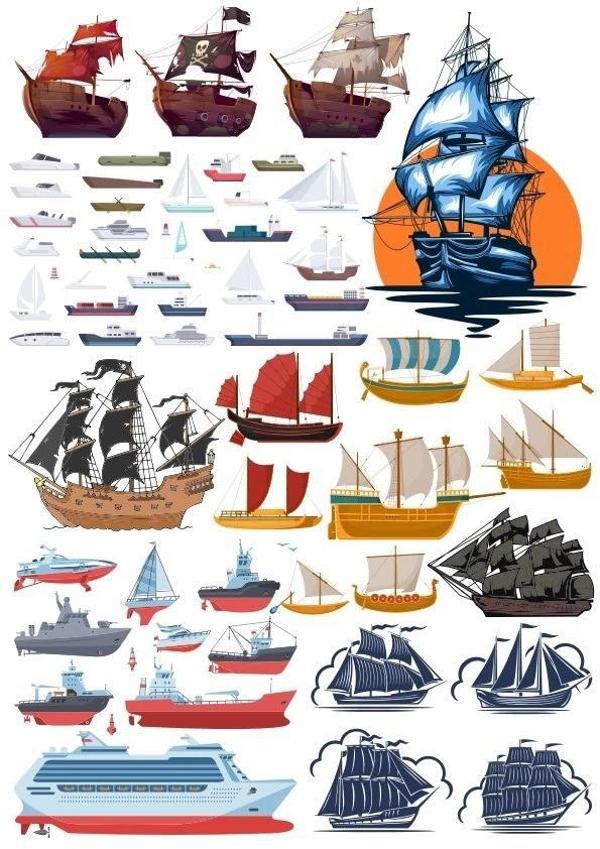 Gemi Sticker Set-2 25 Parça Telefon, Tablet, Defter, Laptop Sticker - Image 1