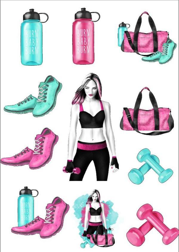 Sporcu Kız Sticker Set - Image 1