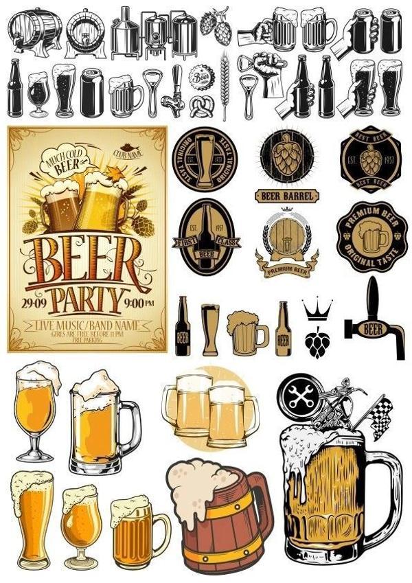 Beer Sticker Set 27 Parça Telefon, Tablet, Defter, Laptop Sticker - Image 1