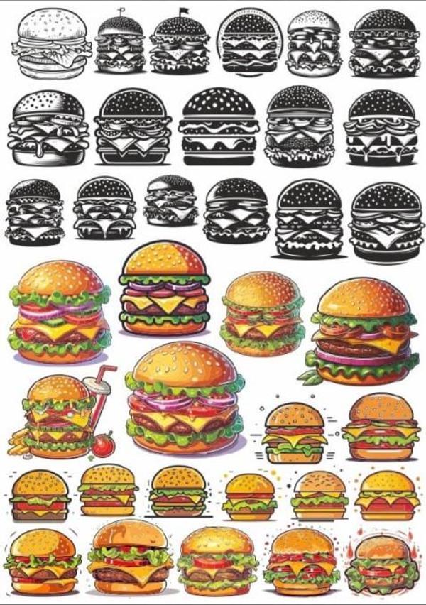 Hamburger Sticker Set - Image 1