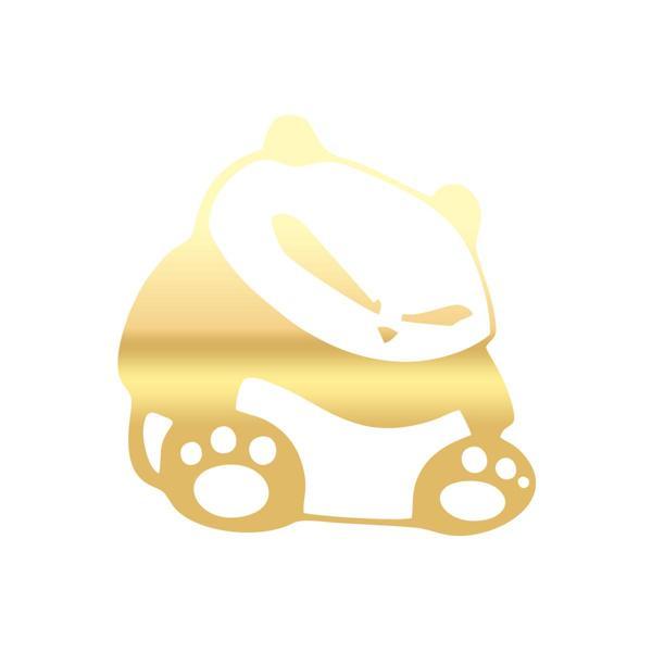 Kızgın Panda Araba Sticker 17x17 Cm Gold - Image 1