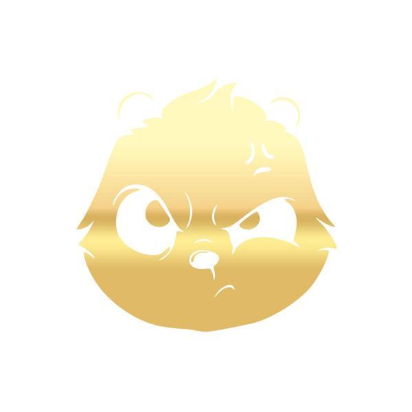 Kızgın Panda Araba Sticker 17x17 Cm Gold - Image 1