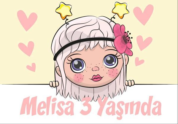 Kız Temalı Doğum Günü Afişi 35X50 cm - Image 1