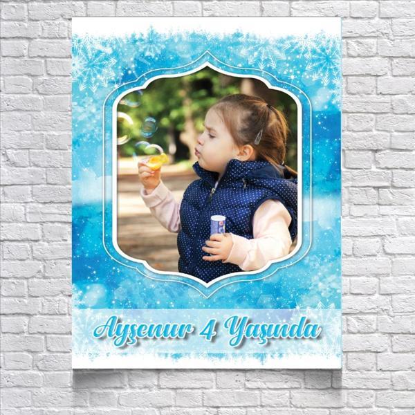 Kış Temalı Doğum Günü Afişi 100X150 cm - Image 1