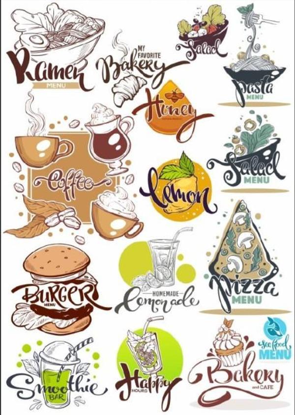 Yemek Yazı Tipi Sticker Set - Image 1