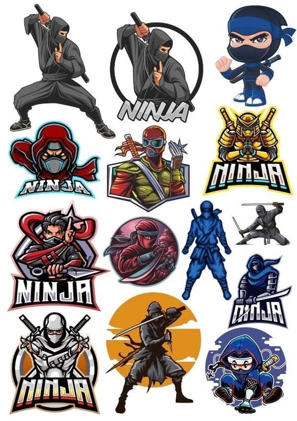Ninja Sticker Set 5 15 Parça Telefon, Tablet, Defter, Laptop Sticker - Image 1