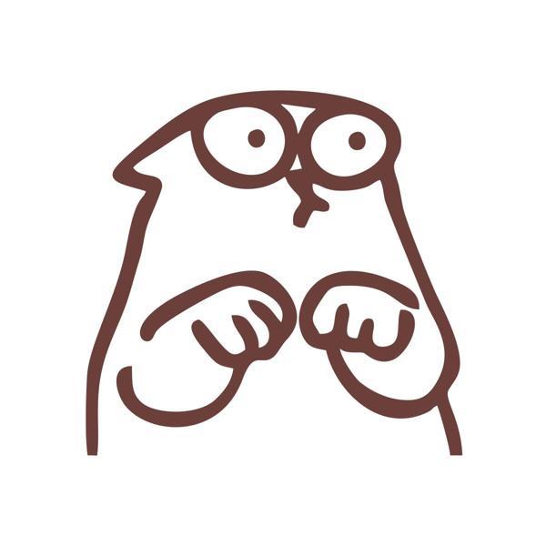 Komik Kedi Araba Sticker 17x17 Cm Kahverengi - Image 1