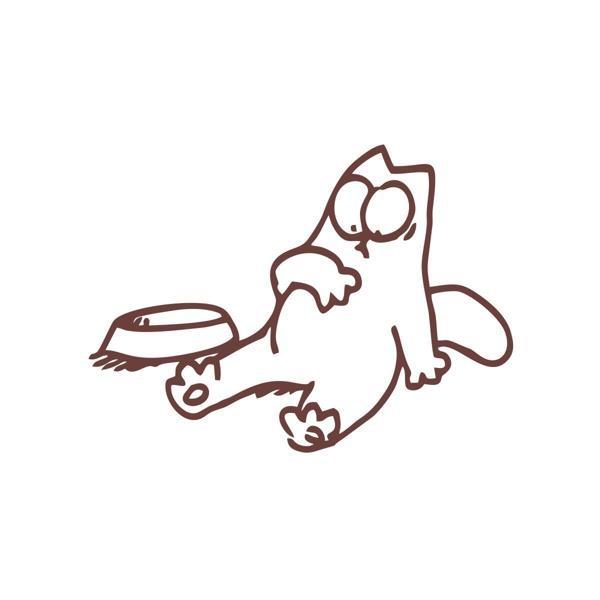 Komik Kedi Araba Sticker 17x17 Cm Kahverengi - Image 1