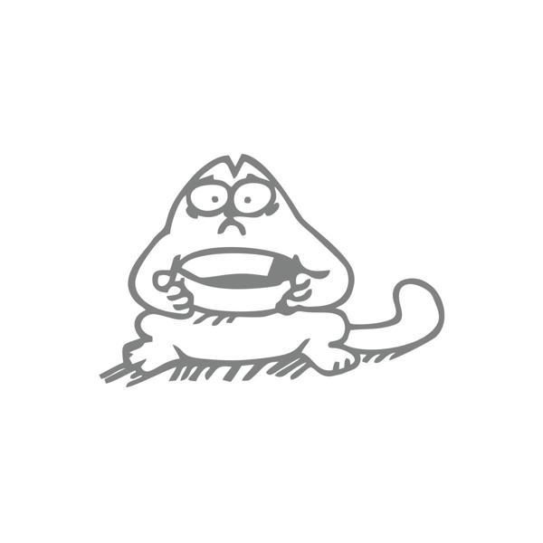 Komik Kedi Araba Sticker 17x17 Cm Gri - Image 1