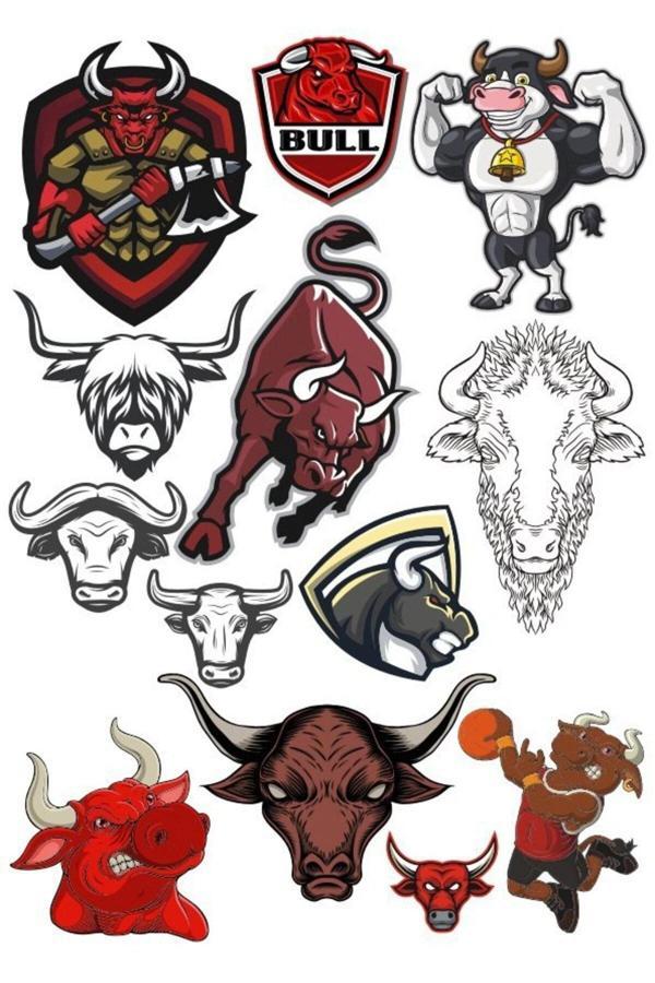 Boğa Sticker Set-4 13 Parça Telefon, Tablet, Defter, Laptop Sticker - Image 1