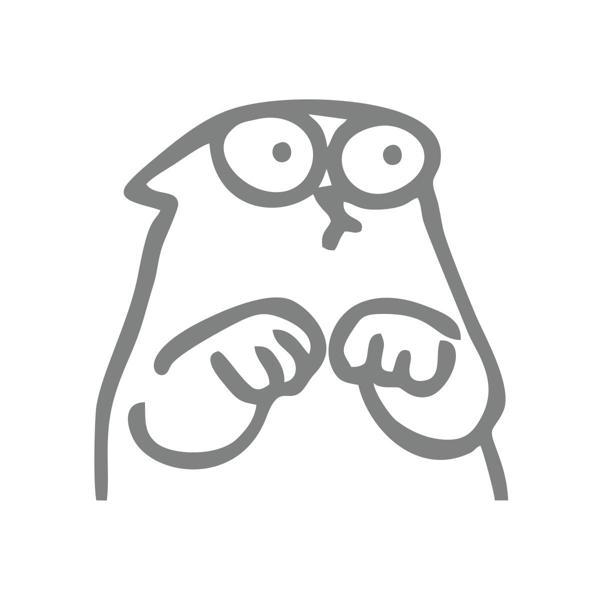 Komik Kedi Araba Sticker 17x17 Cm Gri - Image 1