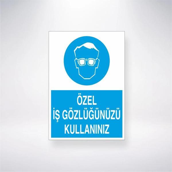 Özel İş Gözlüğünüzü Kullanınız Sticker 20X28 Cm - Image 1