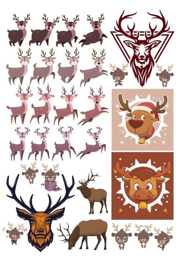 Geyik Sticker Set-1 25 Parça Telefon, Tablet, Defter, Laptop Sticker - Image 1