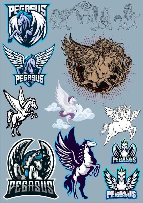 Pegasus Sticker Set 2 15 Parça Telefon, Tablet, Defter, Laptop Sticker - Image 1
