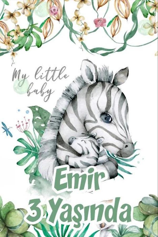 Bebek Zebra Temalı Doğum Günü Afişi 35X50 cm - Image 1