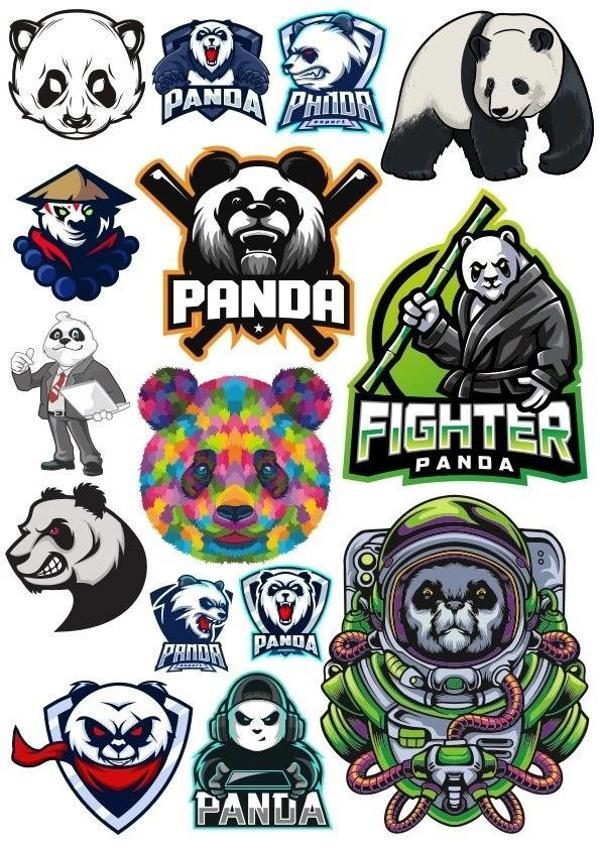 Panda Sticker Set-5 19 Parça Telefon, Tablet, Defter, Laptop Sticker - Image 1