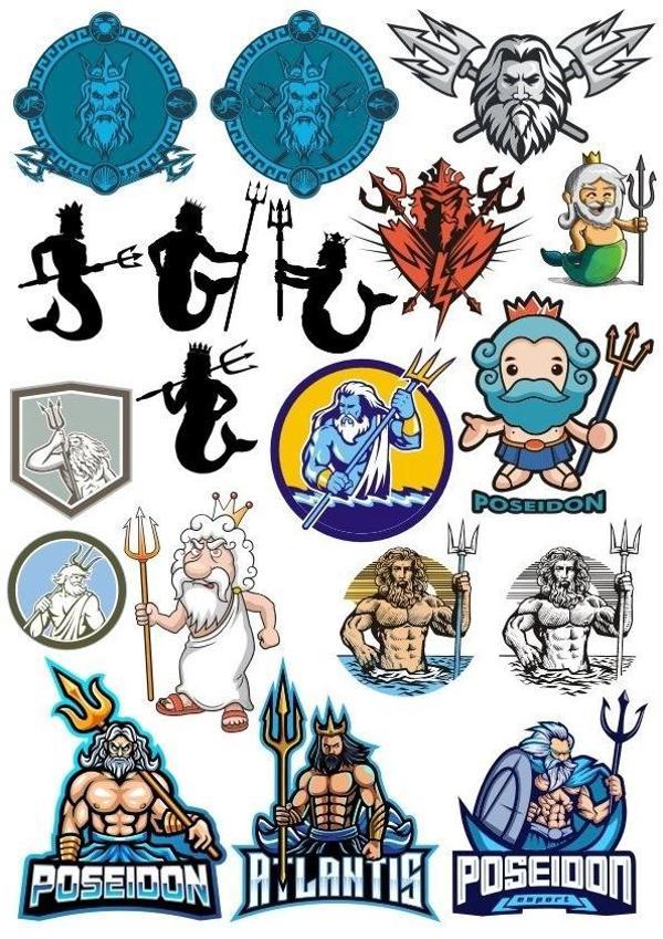 Poseidon Sticker Set-2 15 Parça Telefon, Tablet, Defter, Laptop Sticker - Image 1