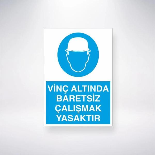 Vinç Altında Baretsiz Çalışmak Yasaktır Sticker 20X28 Cm - Image 1
