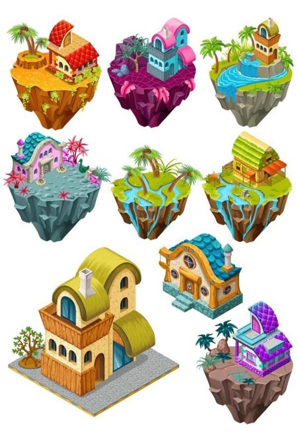 Ev Sticker Set-1 9 Parça Telefon, Tablet, Defter, Laptop Sticker - Image 1