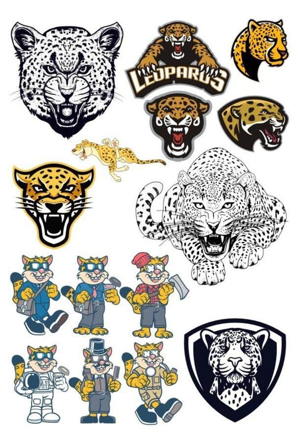 Leopar Sticker Set -2 15 Parça Telefon, Tablet, Defter, Laptop Sticker - Image 1