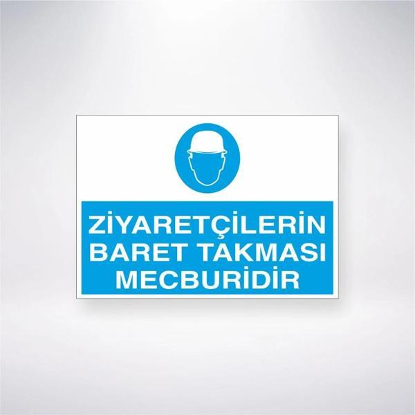 Ziyaretçilerin Baret Takması Mecburidir Sticker 20X28 Cm - Image 1