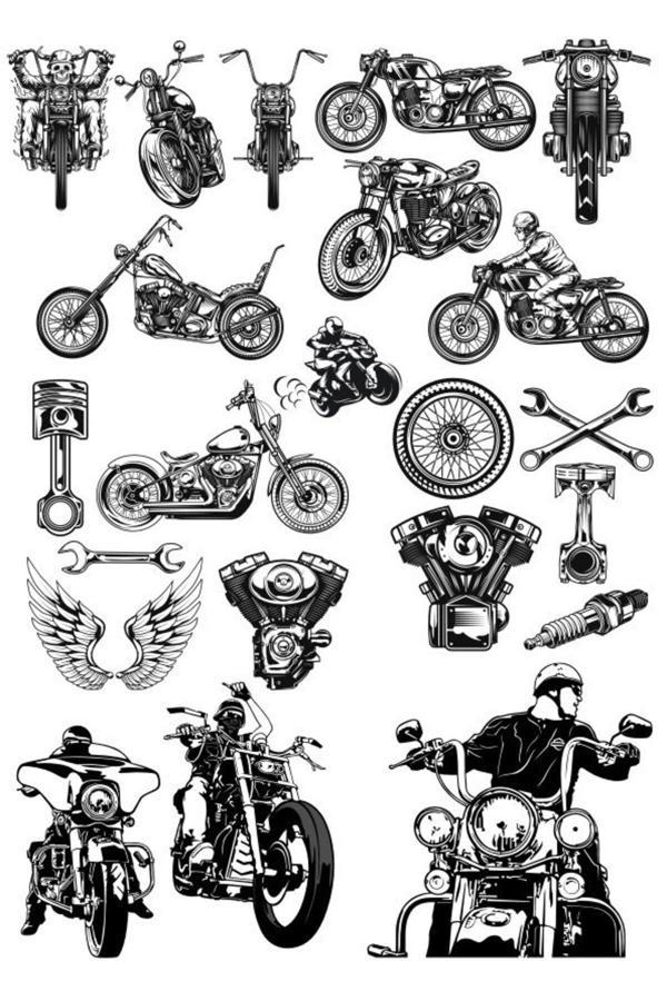 Motor Sticker Set-1 20 Parça Telefon, Tablet, Defter, Laptop Sticker - Image 1