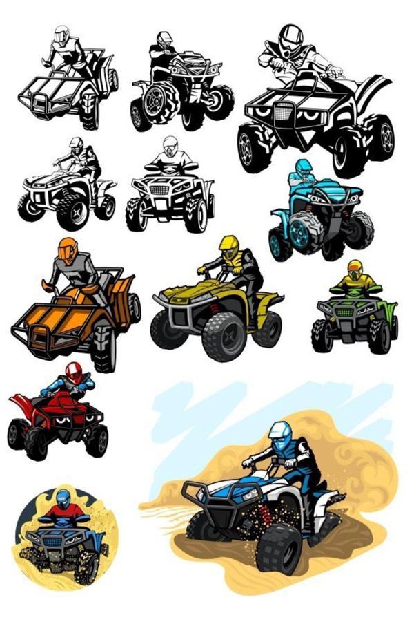 Atv Safarı Sticer Set 13 Parça Telefon, Tablet, Defter, Laptop Sticker - Image 1