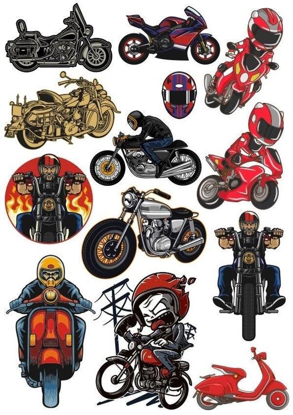 Motocu Sticker Set-5 13 Parça Telefon, Tablet, Defter, Laptop Sticker - Image 1