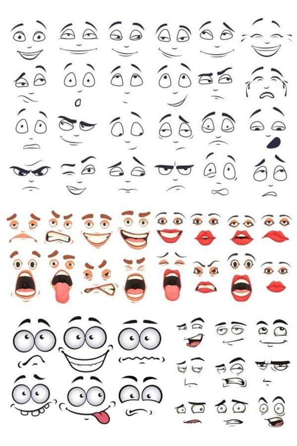 Yüz İfadeleri Sticker Set 50 Parça Telefon, Tablet, Defter, Laptop Sticker - Image 1