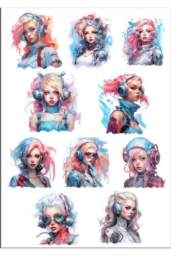 Renkli Kadınlar Sticker Set - Image 1