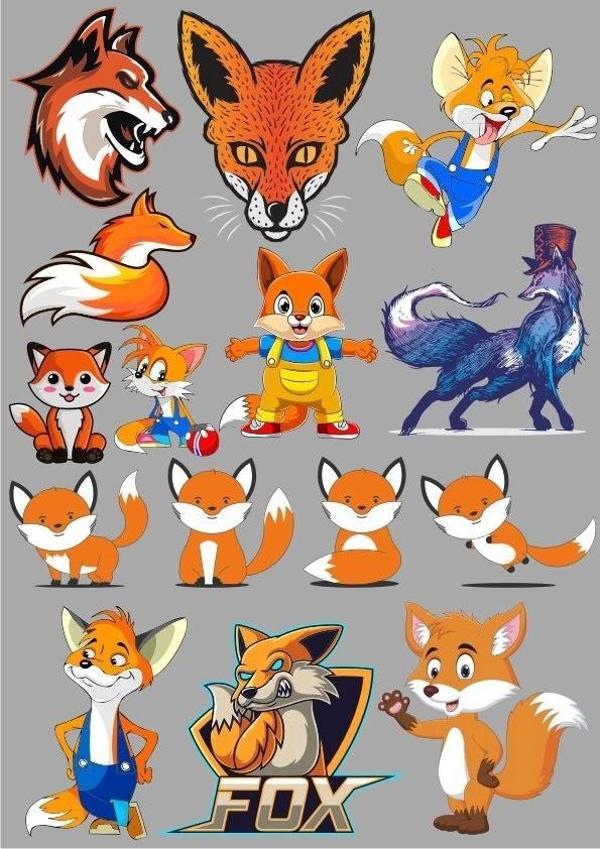 Tilki Sticker Set-3 15 Parça Telefon, Tablet, Defter, Laptop Sticker - Image 1