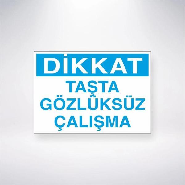 Dikkat Taşta Gözlüksüz Çalışma Sticker 20X28 Cm - Image 1