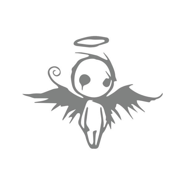 Korkunç Melek Sticker 17x17 Cm Gri - Image 1