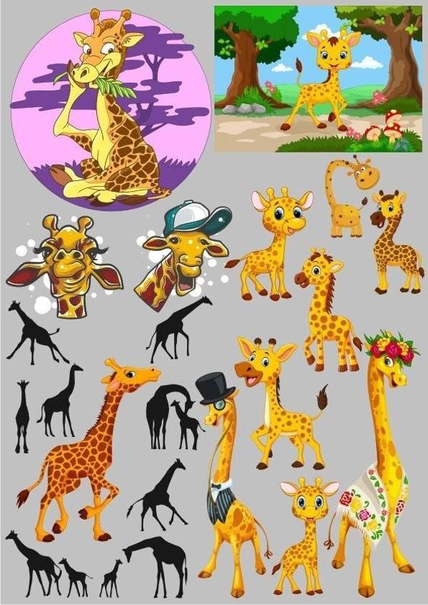 Zürafa Sticker Set 20 Parça Telefon, Tablet, Defter, Laptop Sticker - Image 1