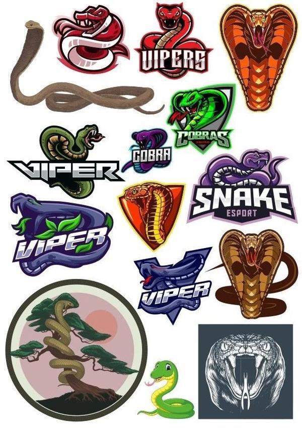 Yılan Cobra Sticker-3 15 Parça Telefon, Tablet, Defter, Laptop Sticker - Image 1