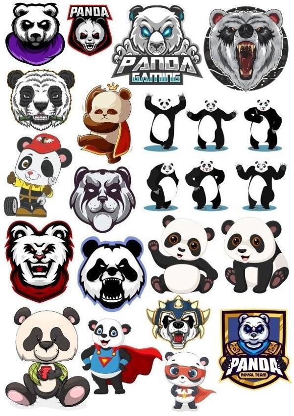 Panda Sticker Set-13 21 Parça Telefon, Tablet, Defter, Laptop Sticker - Image 1