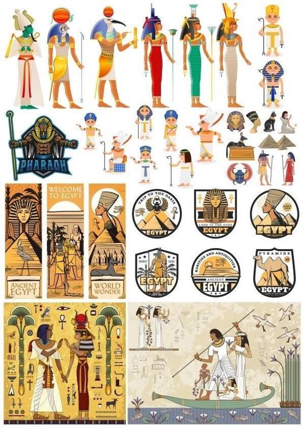 Mısır Temalı Sticker Set-5 17 Parça Telefon, Tablet, Defter, Laptop Sticker - Image 1