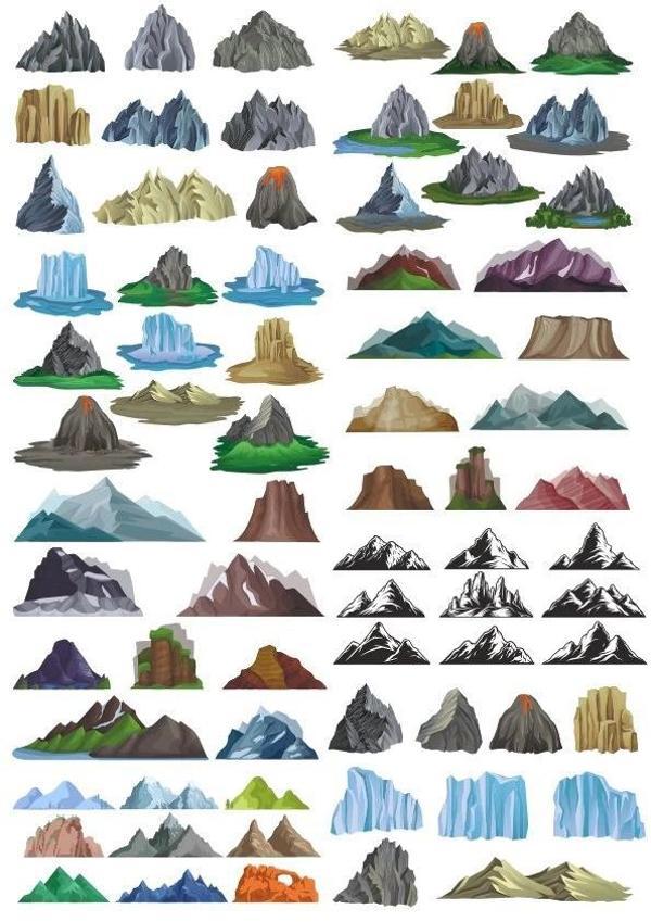 Dağlar Sticker Set-3 27 Parça Telefon, Tablet, Defter, Laptop Sticker - Image 1