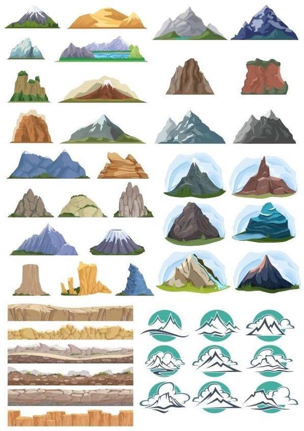 Dağ Sticker Set-1 19 Parça Telefon, Tablet, Defter, Laptop Sticker - Image 1