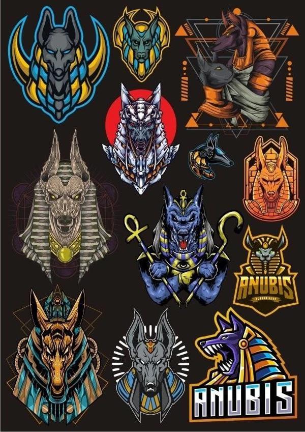 Anubis Sticker Set-3 12 Parça Telefon, Tablet, Defter, Laptop Sticker - Image 1