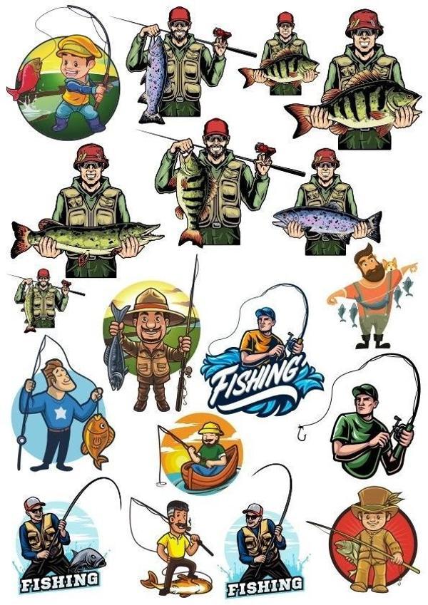 Balıkçı Sticker Set 17 Parça Telefon, Tablet, Defter, Laptop Sticker - Image 1