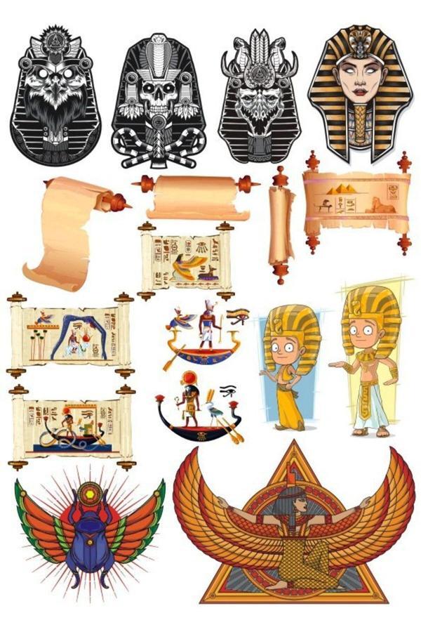 Mısır Temalı Sticker Set-2 13 Parça Telefon, Tablet, Defter, Laptop Sticker - Image 1