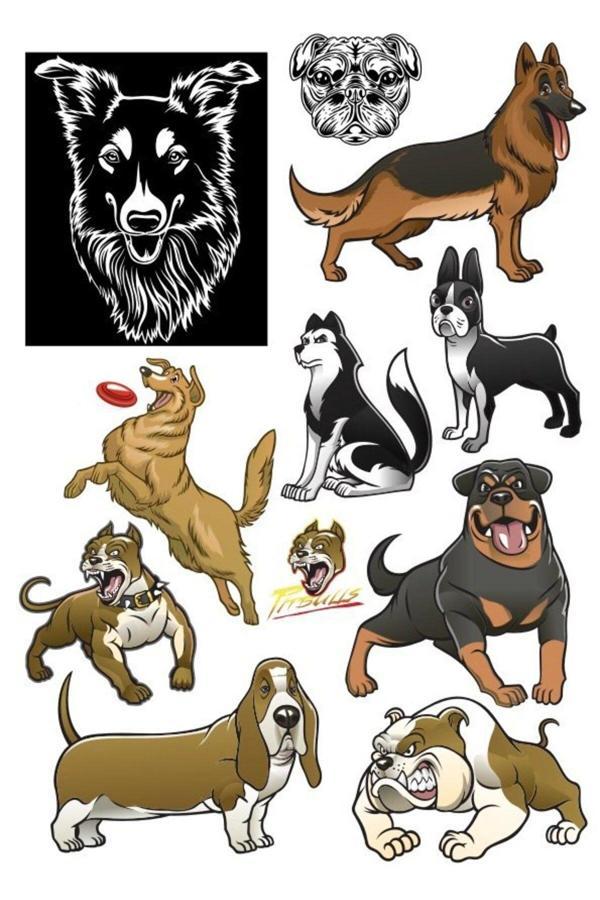 Köpek Sticker Set-2 11 Parça Telefon, Tablet, Defter, Laptop Sticker - Image 1